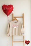 Lover Varsity Foil Mid Cropped Graphic Sweatshirt
