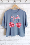 Ribbon Heart Graphic Long Crop Top