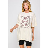 Live Laugh Love Graphic Oversized Tee