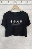 Namaste Yoga Dog Graphic Short Crop Top