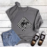 Western Cowboy Check Spade Sweatshirt