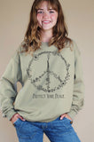 Peace Floral Graphic Brushed Sweatshirts