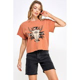 Skull Season Vintage Graphic Crop Top