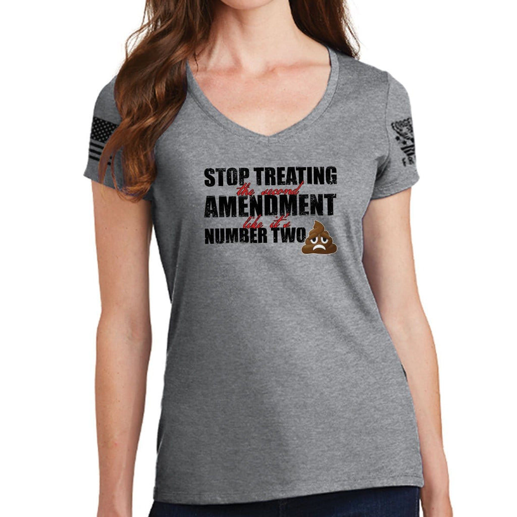 Ladies 2nd Not Number Two V-Neck T-shirt Style001