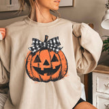 Gingham Pumpkin Halloween 2025  Graphic Sweatshirt
