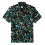 Woodland Walk By Shelley Aldrich 100% Cotton Men's Aloha Hawaiian Short Sleeve Button-down Shirt