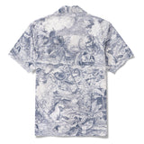 Men's Hawaiian Shirt Short Sleeve Camp Collar 100% Cotton Blue Aloha Ocean Muse