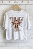 Wild West Cowboy Graphic Long Crop Top