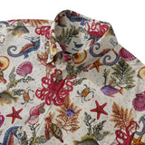 Mens Octopus Hawaiian Shirt 100% Cotton Button-down Marine Life Shirt For Gifting