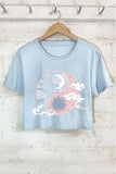Sun and Moon Dreamer Graphic Short Crop Top
