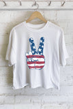 America Flag Peace Graphic Long Crop Top