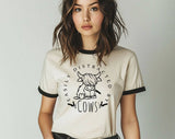 Easily Distracted By Cows -  Funny Highland Cow Ringer Shirt