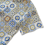 Men's Hawaiian Shirt Short Sleeve Button-down 100% Cotton White Aloha Sicilian Breeze