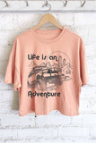 Life Is On Adventure Car Graphic Long Crop Top