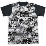 Comic Strips Black Back 100% Poly Sublimation T-shirt