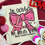 In October We Wear Pink Breast Cancer Awareness Soft Cream Everyday Tee Unisex T-shirt, Sweatshirt, Hoodie, Long Sleeve Tee