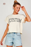 Custom  Vintage Graphic Crop Top Plus
