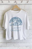 Moonlight California Palm Tree Graphic Long Crop Top