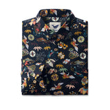 Nippon's Treasure Patterns 100% Cotton Men's Long Sleeve Button-down Shirt Aloha Hawaiian