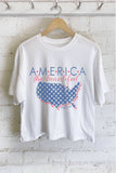 America the Beautiful Star Map Graphic Long Crop Top