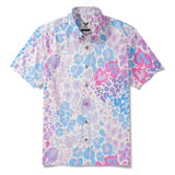 Men's Hawaiian Shirt Short Sleeve Button-down 100% Cotton Beige Aloha Tropical Leopard Fantasy Camo Print