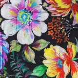 Men's Floral Hawaiian Shirt 100% Cotton Black Aloha Short Sleeve Button-down Shirt Midnight Blossom By Manish Prajapati