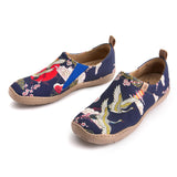 Crane Paradise Women's Slip-On Shoes, 100% Cotton, Painted Canvas Sneakers Hawaiian Crane Zen Shirt