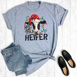 Western Christmas Ho Ho Heifer Graphic Tee