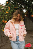 Bow Puff Mineral Zipper Hooded Pullover