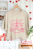 Paris Je T'aime Stamp Graphic Long Crop Top