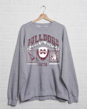 Mississippi State Bulldogs Patch Gray Thrifted Sweatshirt