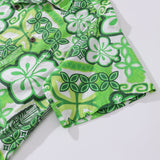 Hawaiian Shirts For Men Tikirob Designer Shirt Totem 100% Cotton - Green Tikirob (green)