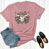 Western Aztec Boho Cowskull Graphic Tee Unisex T-shirt, Sweatshirt, Hoodie, Long Sleeve Tee
