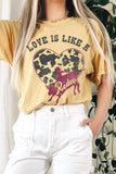 Love Is Like Rodeo Mineral Graphic Long Crop Top