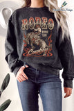 Rodeo Cowboy Hand Drawn Graphix Mineral Terry Sweatshirts