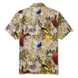 Men's Hawaiian Shirt Short Sleeve Camp Collar 100% Cotton Beige Aloha Paradise Found