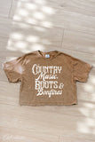 Country Music Cropped Mineral Graphic Top