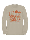 Roswell Desert Wolf and Ufo Scene Men's Sweatshirt