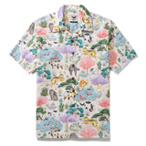 Japanese Hawaiian Shirt For Men Ukiyo-e Cats Print Shirt Camp Collar 100% Cotton Shirt Japanese Cat Garden By Catherine Rowe
