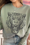 Roaring Tiger Puff Graphic Brushed Sweatshirts