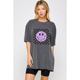 Happy Face  Vintage Oversized Tee
