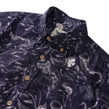 Men's Hawaiian Shirt Short Sleeve Button-down 100% Cotton Aloha Deep - Sea Odyssey By Feanne