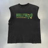 HOLLYWEED BLACK CUT- OFF TSHIRT