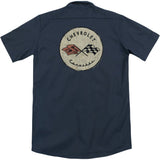 Blue And Gold Vintage Bowtie (Back Print) Workshirt Style001