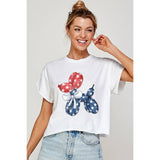 July Fourth Baloon Vintage Graphic Crop Top