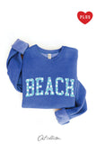Beach with Pattern Plus Graphic Sweatshirt