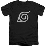 Distressed Leaves Symbol Adult V-Neck Slim Fit T-shirt