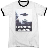 Believe Poster Adult Ringer T-shirt
