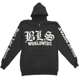BLS Worldwide Hoodie Zippered Hooded Sweatshirt