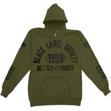 Destroy Conquer Army Hoodie Zippered Hooded Sweatshirt